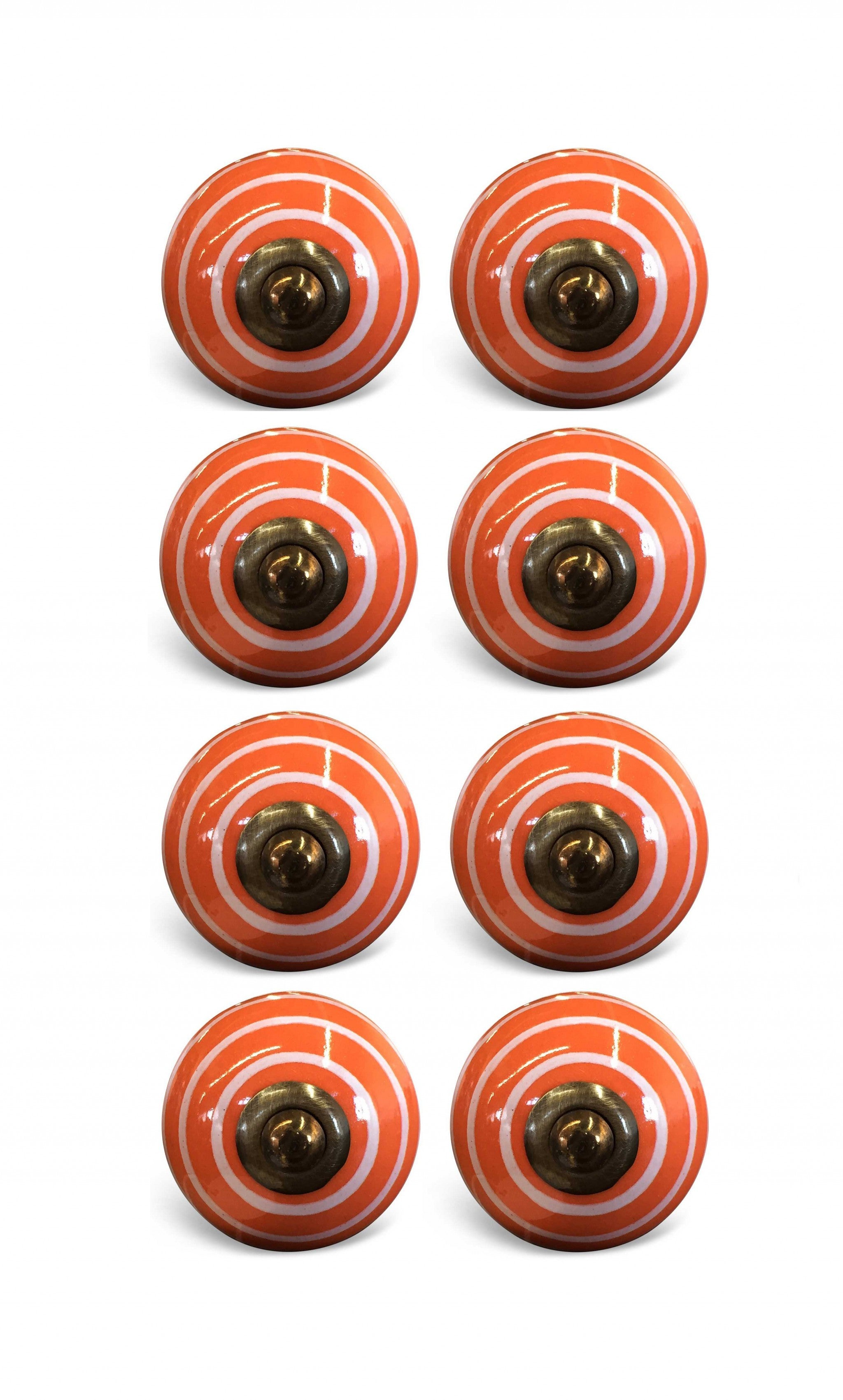 1.5" X 1.5" X 1.5" Bronze White And Orange  Knobs 8 Pack - Minihomy