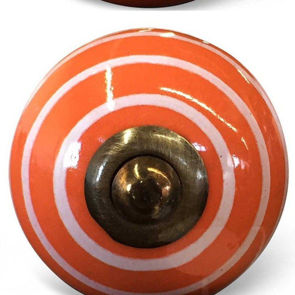 1.5" X 1.5" X 1.5" Bronze White And Orange  Knobs 8 Pack - Minihomy