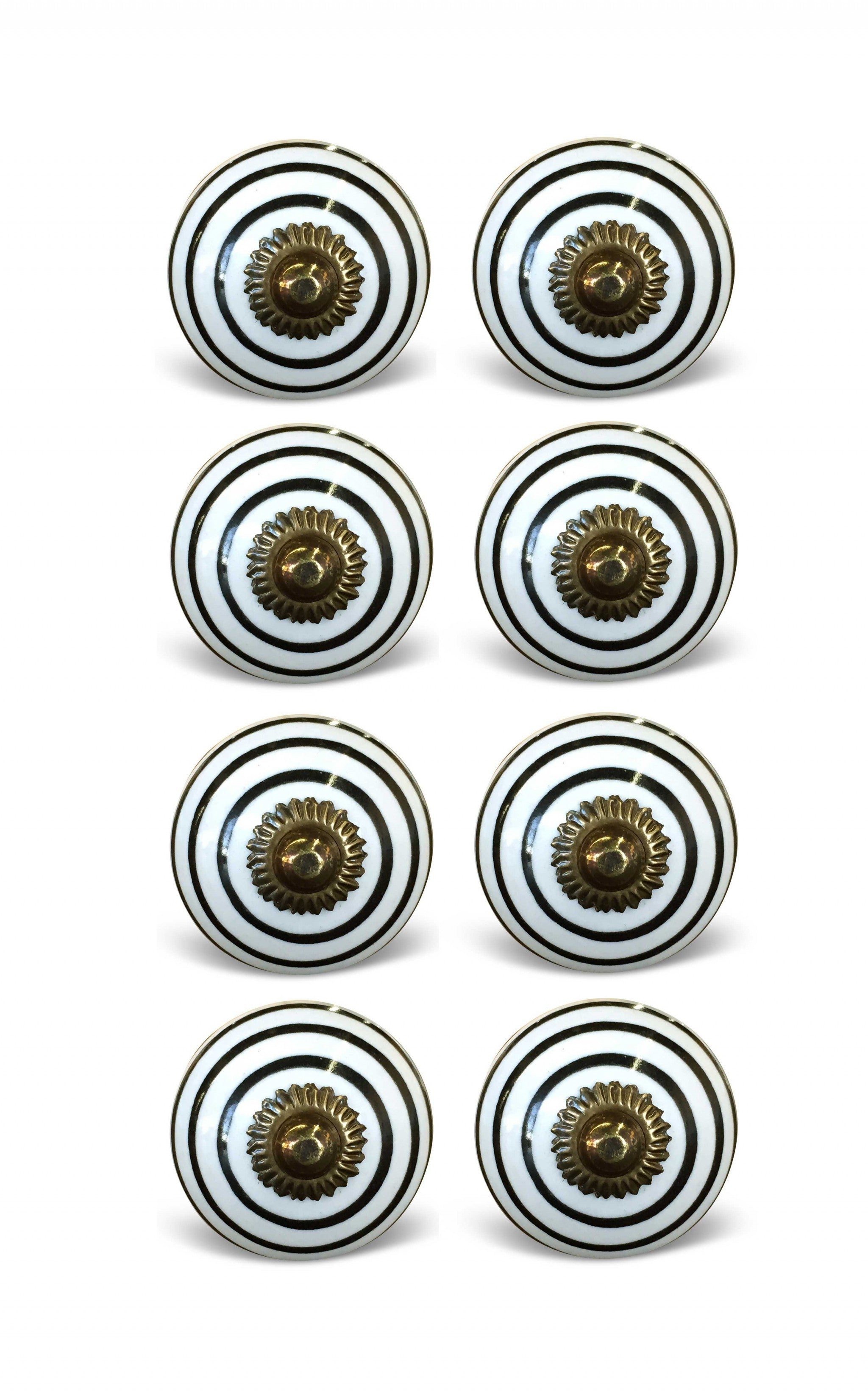 1.5" X 1.5" X 1.5" Hues Of Bronze White And Black  Knobs 8 Pack - Minihomy