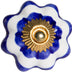 1.5" X 1.5" X 1.5" White Blue And Gold  Knobs 12 Pack - Minihomy