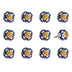 1.5" X 1.5" X 1.5" White Blue And Gold  Knobs 12 Pack - Minihomy