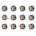 1.5" X 1.5" X 1.5" White Blue And Gold  Knobs 12 Pack - Minihomy