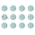 1.5" X 1.5" X 1.5" Turquoise White And Gold  Knobs 12 Pack - Minihomy