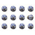 1.5" X 1.5" X 1.5" White Blue And Silver Knobs 12 Pack - Minihomy