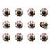 1.5" X 1.5" X 1.5" White Burgundy And Copper Knobs 12 Pack - Minihomy