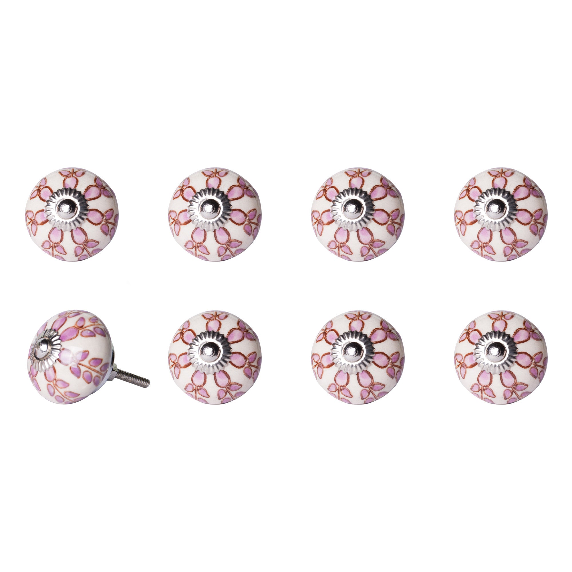 1.5" X 1.5" X 1.5" Hues Of Pink Red And Green  Knobs 8 Pack - Minihomy