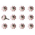 1.5" X 1.5" X 1.5" Cream Pink And Silver  Knobs 12 Pack - Minihomy