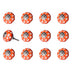 1.5" X 1.5" X 1.5" Orange White And Silver  Knobs 12 Pack - Minihomy