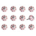 1.5" X 1.5" X 1.5" White Pink And Burgundy  Knobs 12 Pack - Minihomy