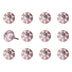 1.5" X 1.5" X 1.5" White Pink And Burgundy  Knobs 12 Pack - Minihomy