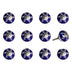 1.5" X 1.5" X 1.5" Navy White And Silver  Knobs 12 Pack - Minihomy