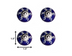 1.5" X 1.5" X 1.5" Navy White And Silver  Knobs 12 Pack - Minihomy