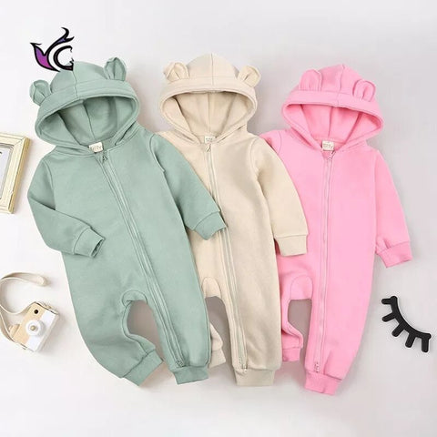 Winter Baby Jumpsuits Plus Velvet Clothes Newborn New Year Warm Trousers Romper
