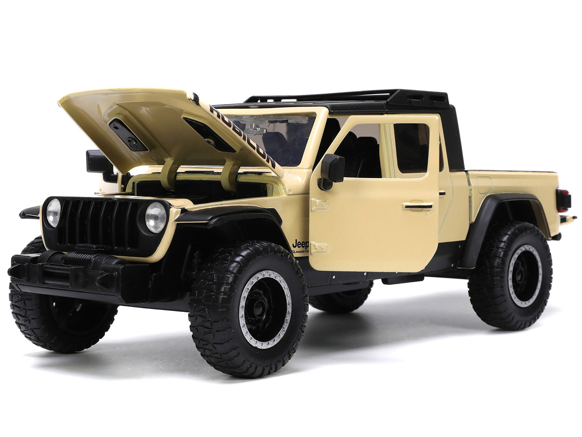 2020 Jeep Gladiator Rubicon Pickup Truck Cream with Roof Rack with Extra Wheels "Just Trucks" Series 1/24 Diecast Model Car by Jada - Minihomy