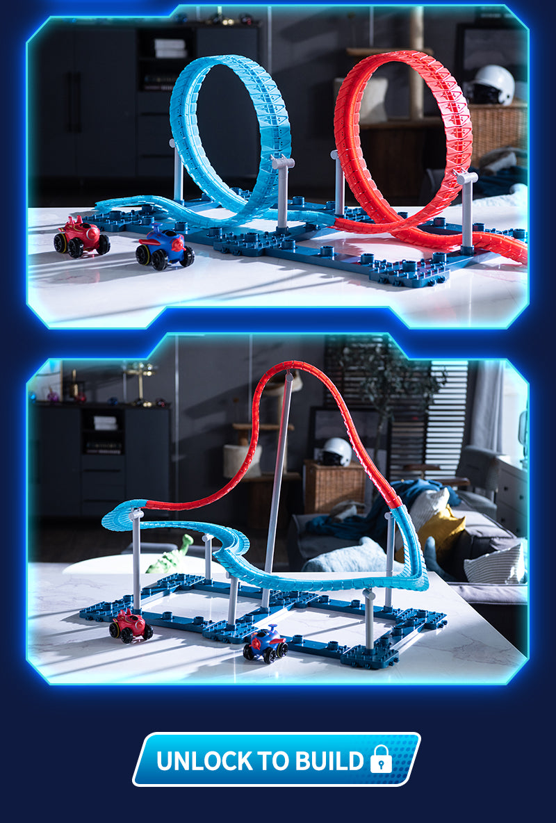 Racing Car Set Most Flexible Track Play Set With LED Light Railway Assemble Track Gift For Kids Boys - Minihomy