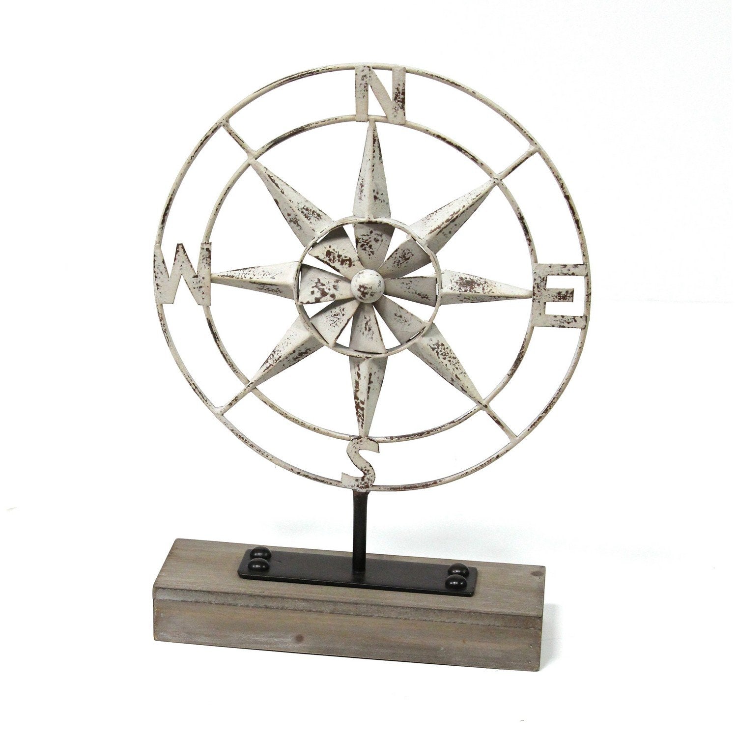 Compass Of The Sea Metal And Wood Table Top Decor - Minihomy