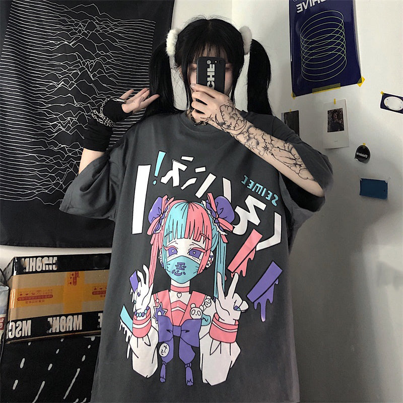 Anime loose T-shirt - Minihomy