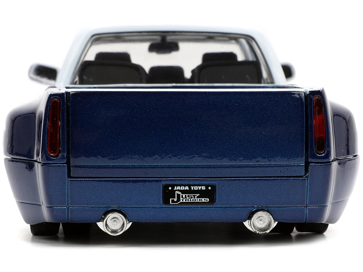 1999 Chevrolet Silverado Dually Pickup Truck Blue Metallic and White with Red Stripes - Minihomy