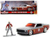 1969 Ford Mustang Silver Metallic and Dark Red and Star Lord Diecast Figure "Marvel Guardians of the Galaxy" - Minihomy