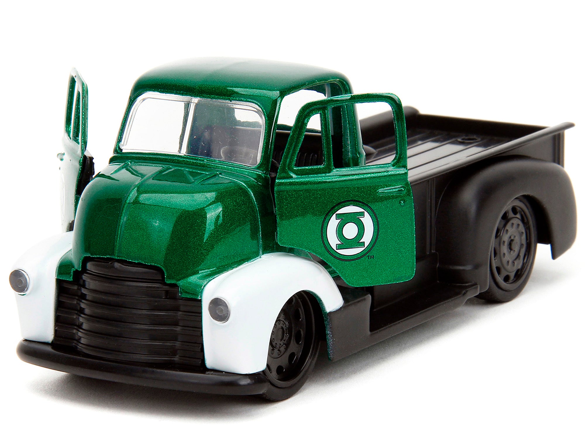 1952 Chevrolet COE Pickup Truck Green Metallic and Black and Green Lantern Diecast Figure "DC Comics" - Minihomy