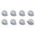 1.5" X 1.5" X 1.5" White Navy Handpainted Ceramic  Knobs 8 Pack - Minihomy