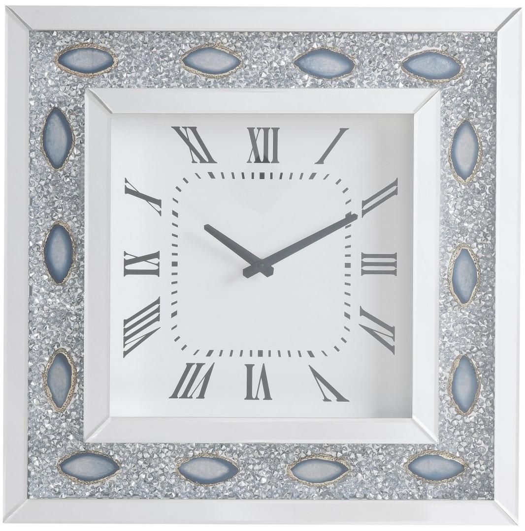 Mirrored Faux Crystal And Agate Wall Clock - Minihomy