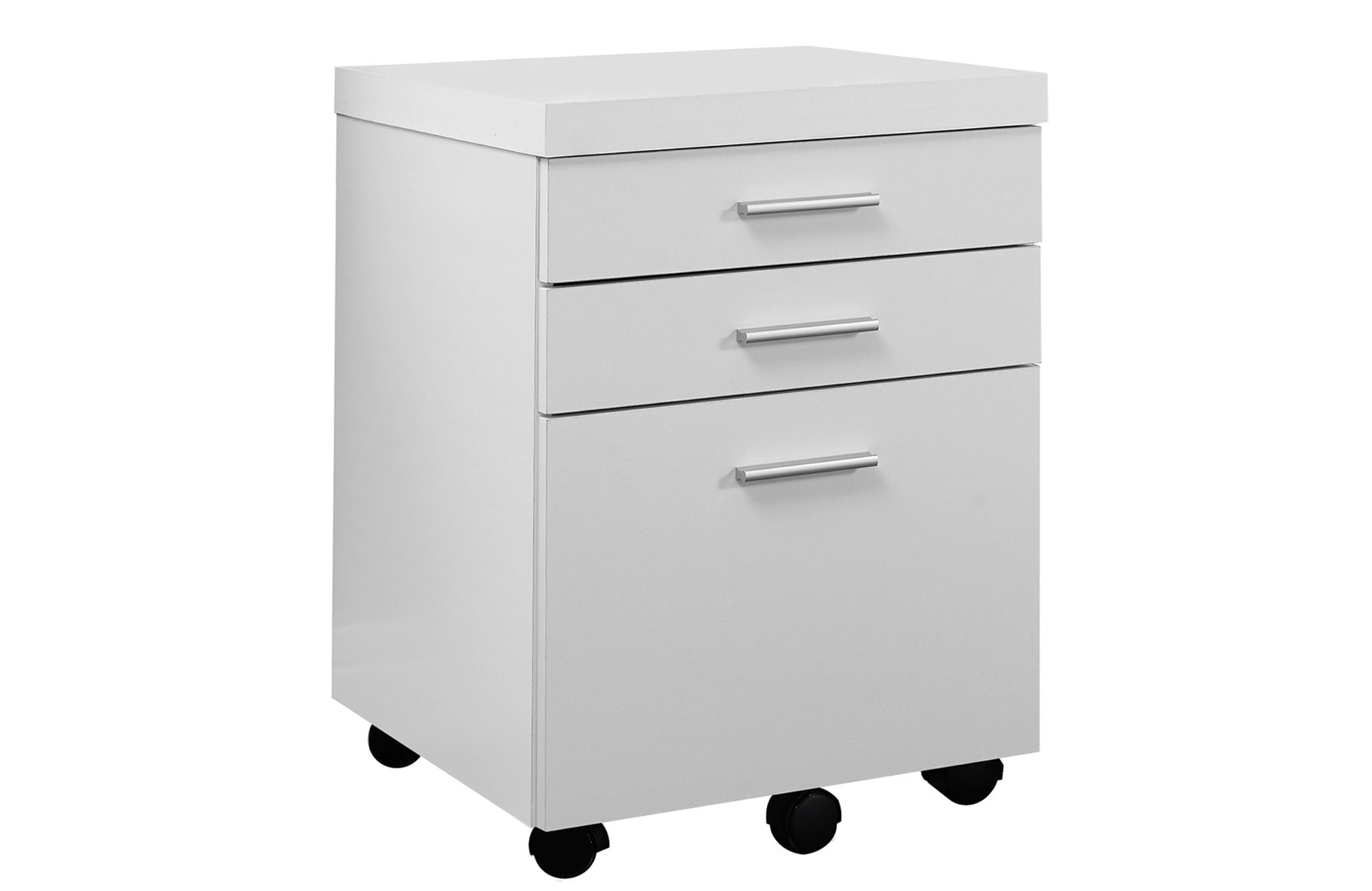 17.75" X 18.25" X 25.25" White Black Particle Board 3 Drawers  Filing Cabinet - Minihomy