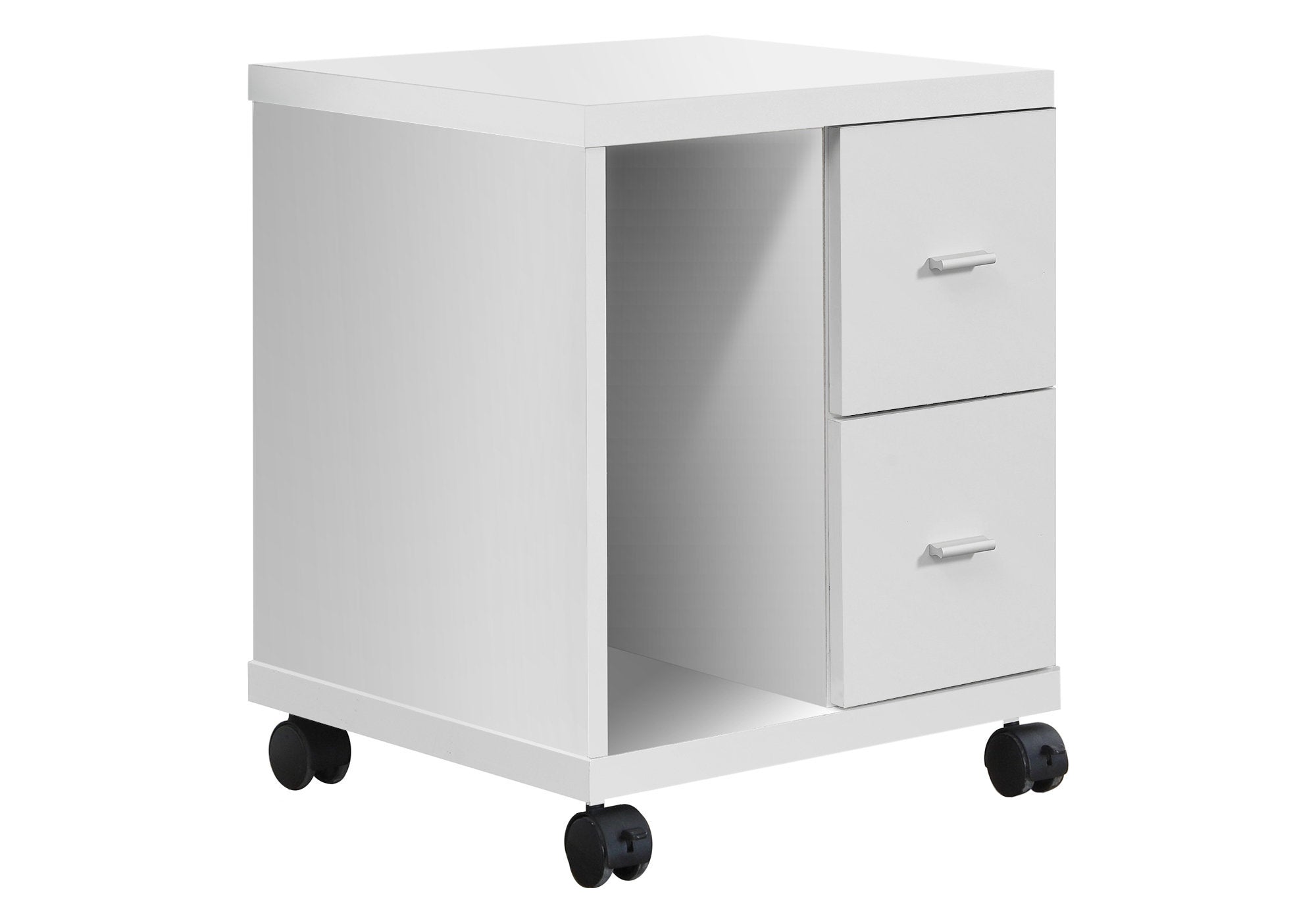 17.75" X 17.75" X 23" White Particle Board Hollow Core 2 Drawers  Office Cabinet - Minihomy