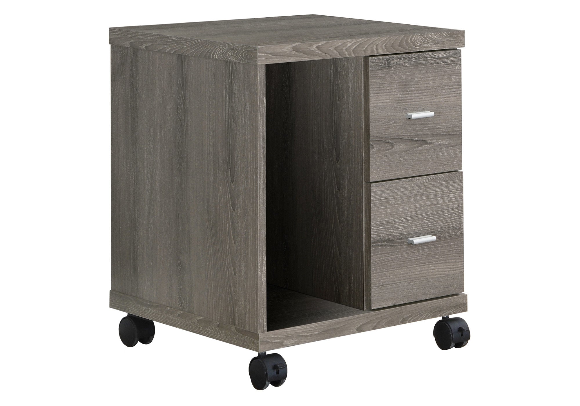 17.75" X 17.75" X 23" Dark Taupe Particle Board Hollow Core 2 Drawers  Office Cabinet - Minihomy