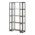 12.5" X 32" X 62" Dark Taupe Black Mdf Metal  Bookcase - Minihomy