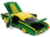 1963 Ford Thunderbird Green and Yellow Metallic with Hood Graphics and Loki Diecast Figure "Loki" "Marvel" Series 1/24 Diecast Model Car by Jada - Minihomy