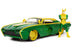 1963 Ford Thunderbird Green and Yellow Metallic with Hood Graphics and Loki Diecast Figure "Loki" "Marvel" Series 1/24 Diecast Model Car by Jada - Minihomy