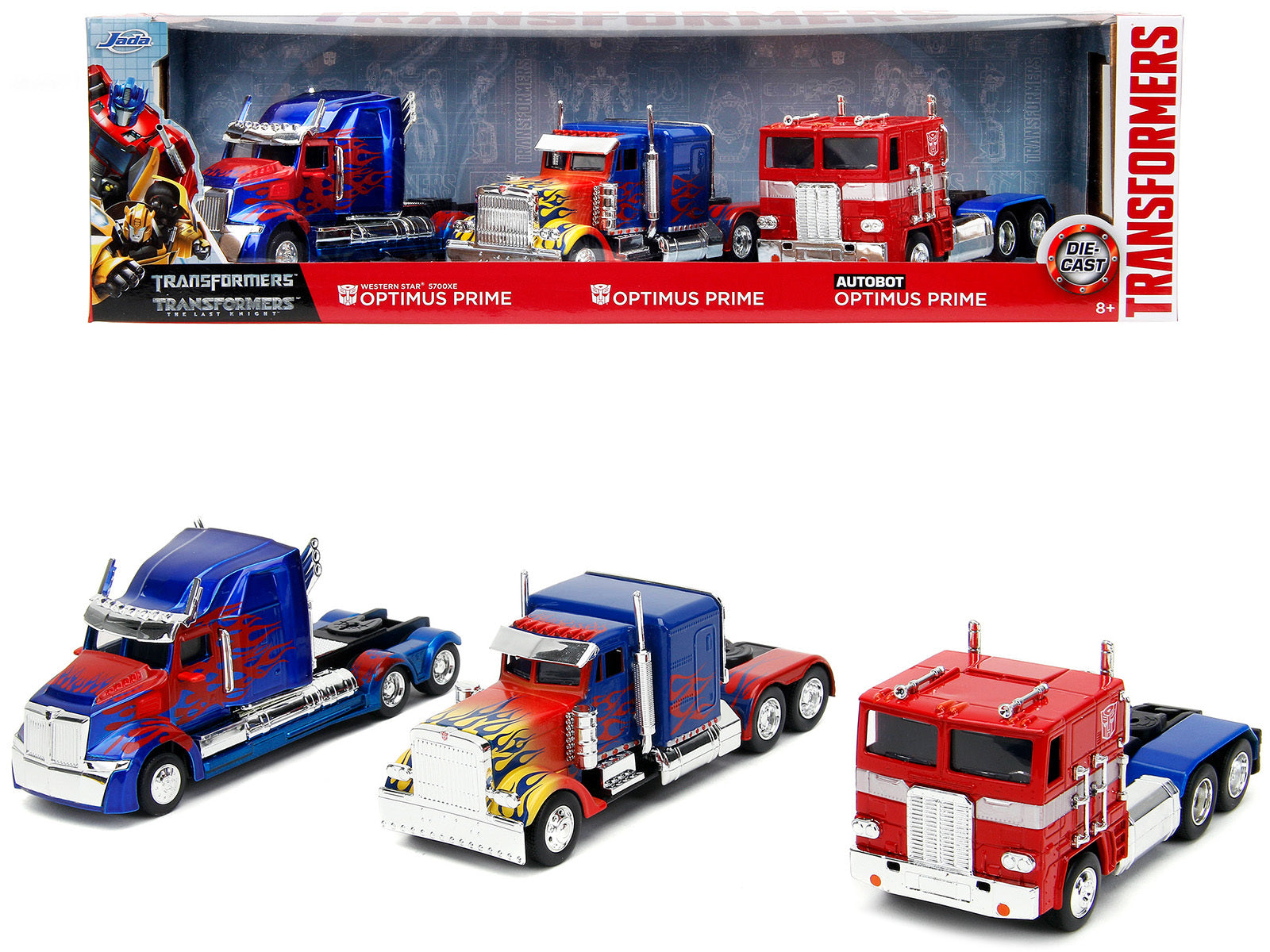 "Transformers" Optimus Prime Trucks Set of 3 pieces "Hollywood Rides" Series 1/32 Diecast Model Cars by Jada