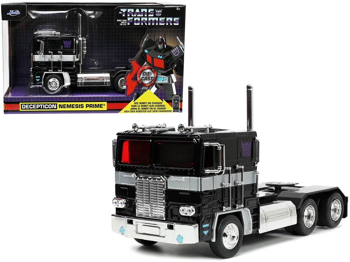 Decepticon Nemesis Prime with Robot on Chassis "Transformers" TV Series "Hollywood Rides" Series 1/24 Diecast Model by Jada - Minihomy