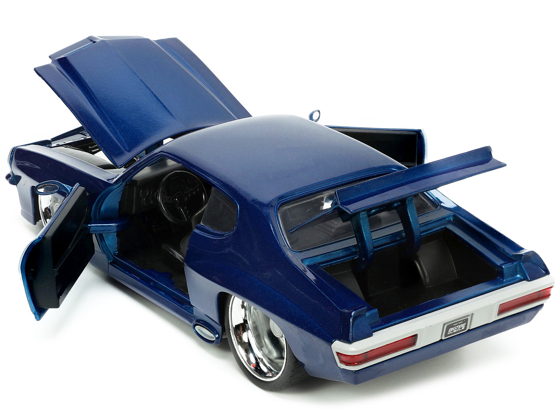 1971 Pontiac GTO Dark Blue Metallic "Bigtime Muscle" Series 1/24 Diecast Model Car by Jada - Minihomy