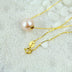 18K Gold Round Pearl Necklace Clavicle Chain - Minihomy