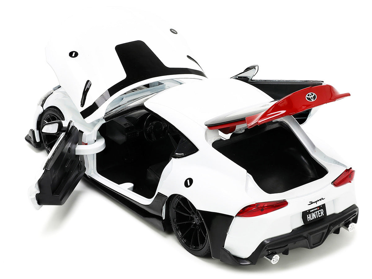 2020 Toyota Supra White and Rick Hunter Diecast Figurine "Robotech" "Hollywood Rides" Series 1/24 Diecast Model Car by Jada - Minihomy