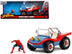 Dune Buggy Red and Blue with Graphics and Spider-Man Diecast Figure "Marvel Spider-Man" 1/24 Diecast Model Car by Jada - Minihomy