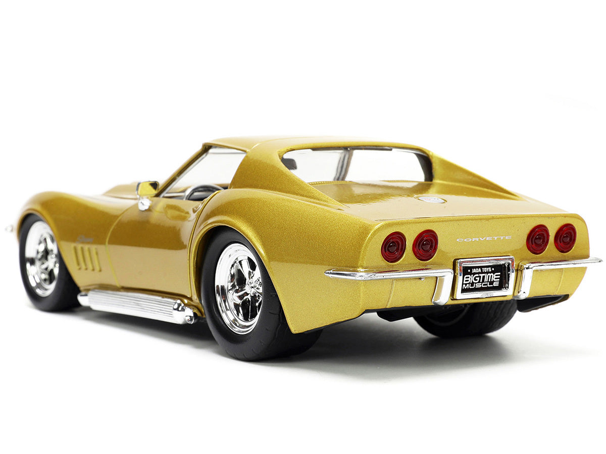 1969 Chevrolet Corvette Stingray ZL-1 Gold Metallic with Black Stripe "Bigtime Muscle" Series 1/24 Diecast Model Car by Jada - Minihomy