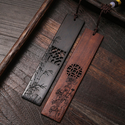 Mahogany Ebony Hollow Nanmu Bookmark Set Chinese Style Crafts