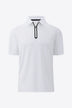 Contrast Short Sleeve Zip Polo Shirt - Minihomy