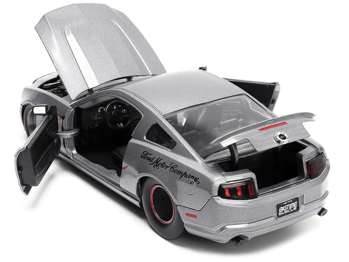 2010 Ford Mustang GT Gray Metallic with Flames "Ford Motor Company" "Bigtime Muscle" Series 1/24 Diecast Model Car by Jada - Minihomy