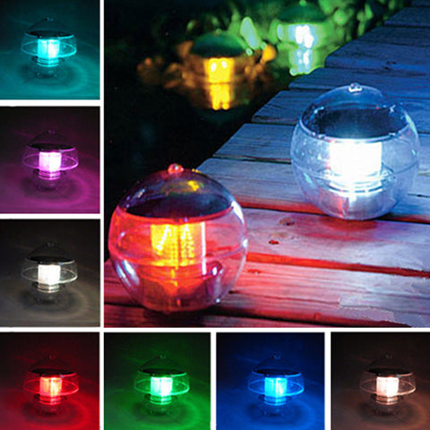 Solar Powered Multi-colored LED Lamp RGB Water Resistant Outdoor Floating Pond Night Light for Garden Pool