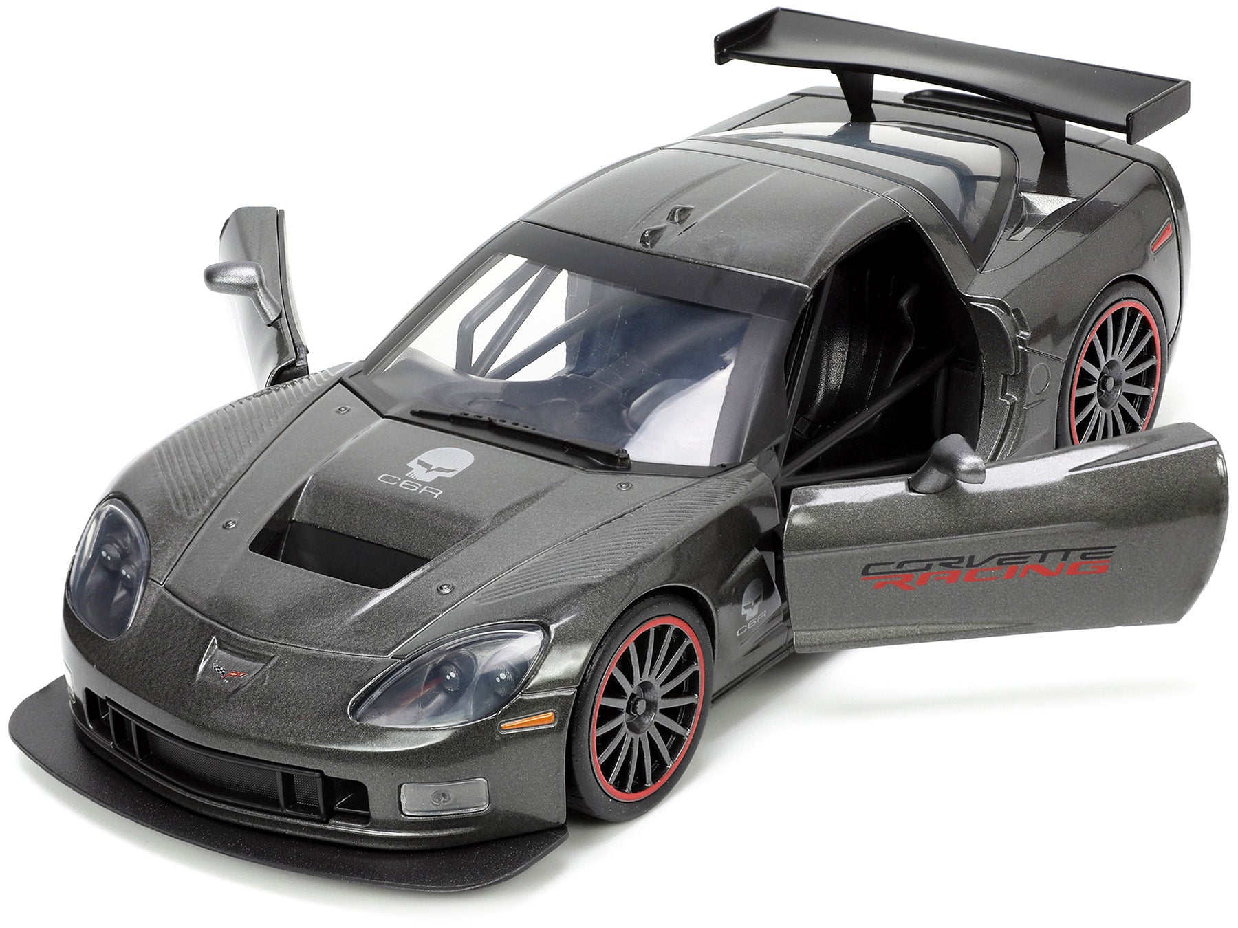 2005 Chevrolet Corvette C6-R Dark Gray Metallic "Corvette Racing" "Bigtime Muscle" Series 1/24 Diecast Model Car by Jada - Minihomy