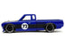 1972 Datsun 620 Pickup Truck #72 Blue Metallic with Black Stripes and Hood "Toyo Tires" with Extra Wheels - Minihomy