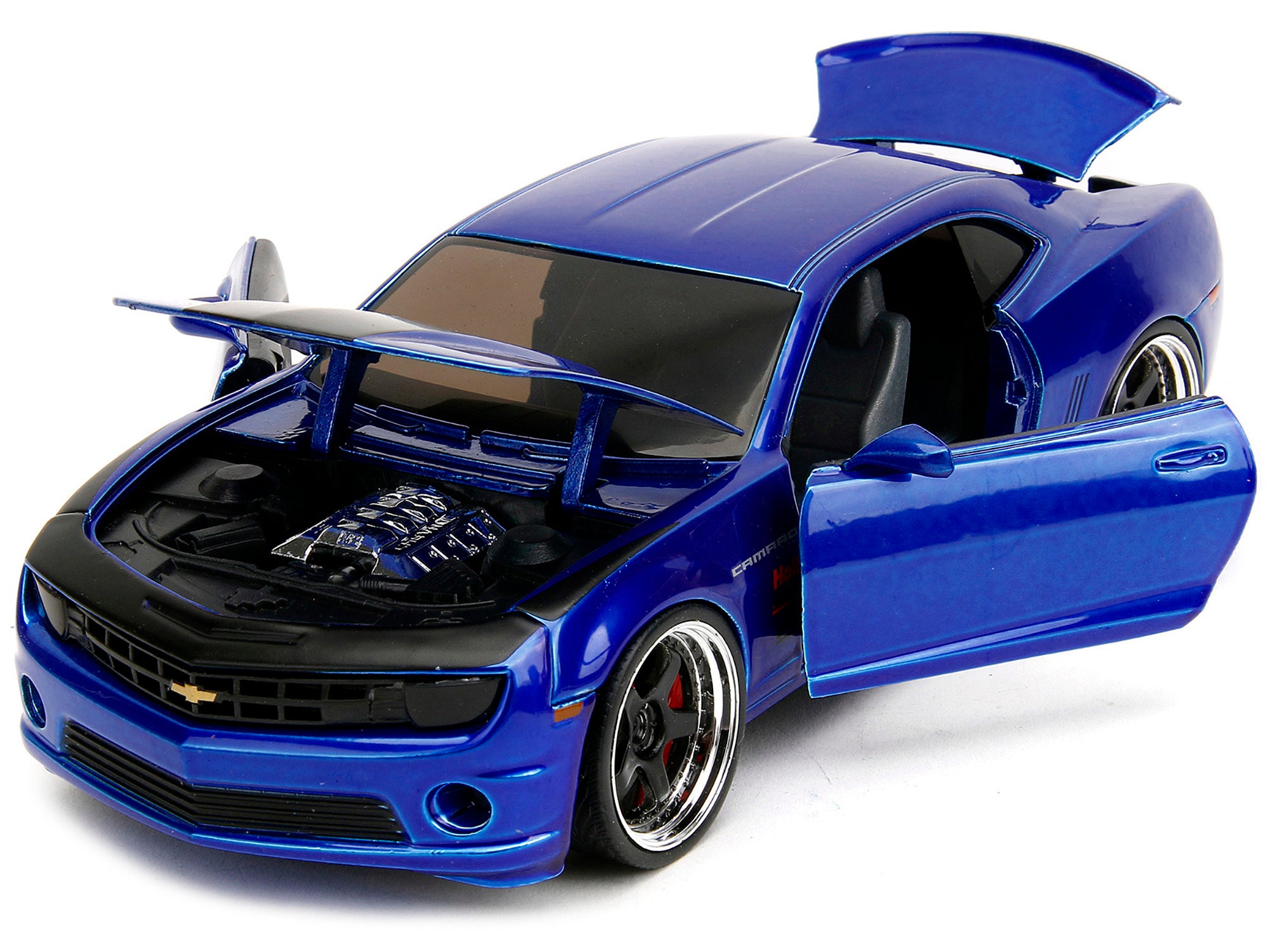 2010 Chevrolet Camaro Candy Blue with Black Hood "Bigtime Muscle" Series 1/24 Diecast Model Car by Jada - Minihomy