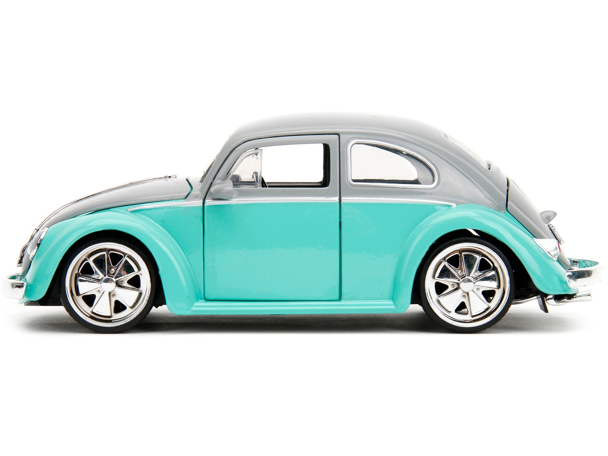 1959 Volkswagen Beetle Gray and Light Blue "Punch Buggy" Series 1/24 Diecast Model Car by Jada - Minihomy