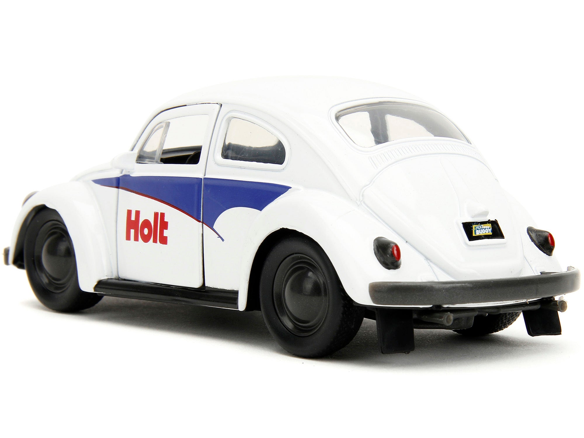 1959 Volkswagen Beetle "Holt" White with Blue Graphics and Boxing Gloves Accessory "Punch Buggy" Series 1/32 Diecast Model Car by Jada - Minihomy