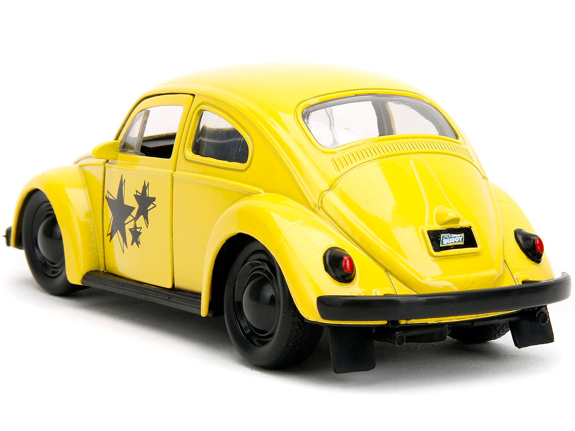 1959 Volkswagen Beetle Yellow with Black Graphics and Boxing Gloves Accessory "Punch Buggy" Series 1/32 Diecast Model Car by Jada - Minihomy