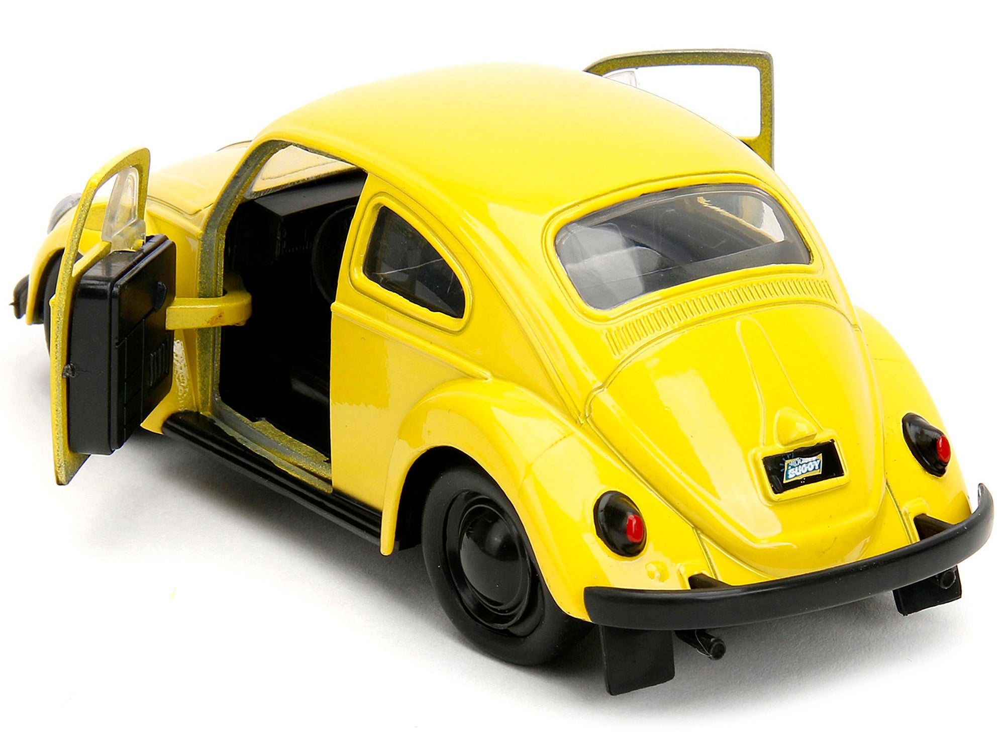 1959 Volkswagen Beetle Yellow with Black Graphics and Boxing Gloves Accessory "Punch Buggy" Series 1/32 Diecast Model Car by Jada - Minihomy